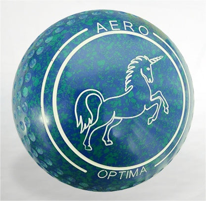 Optima Size 3.5 Grip Dimple Aqua Logo Unicorn Date stamp 34